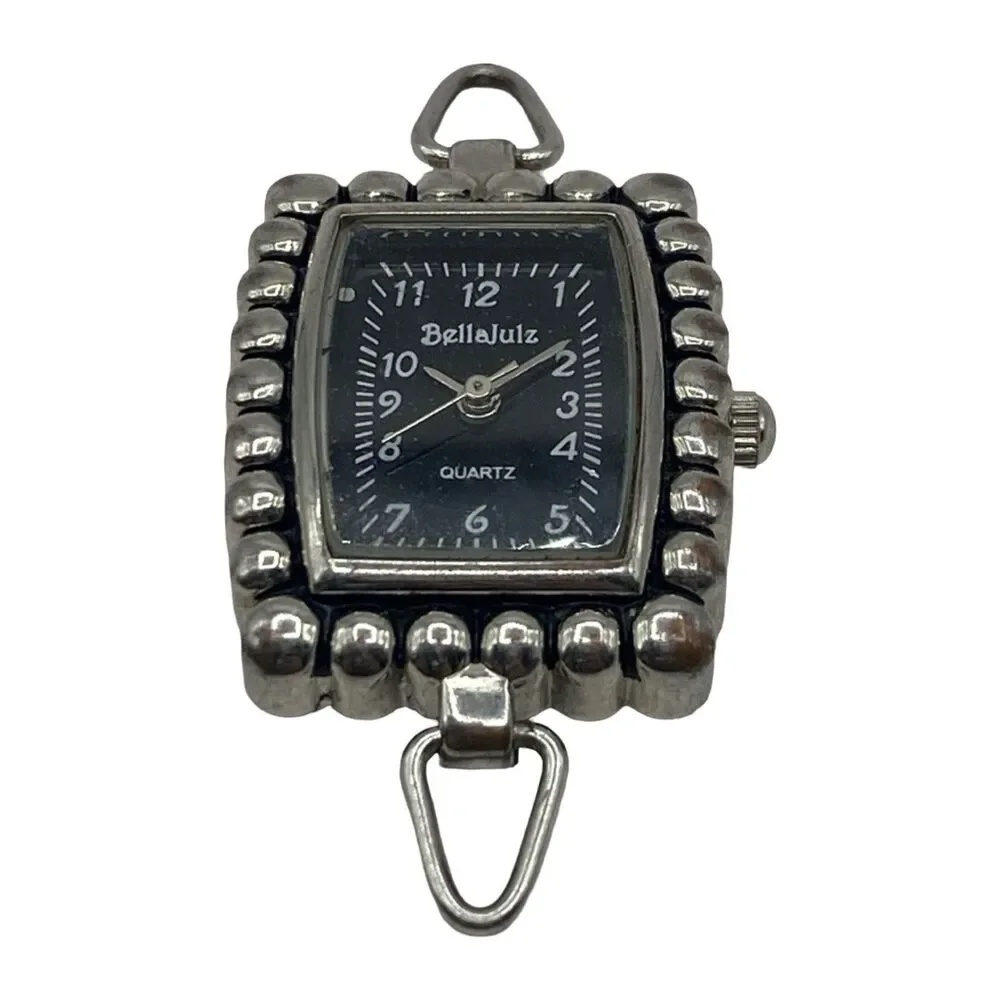 Bellajulz Silver Tone Bracelet Watch Black Dial Quartz Needs Battery